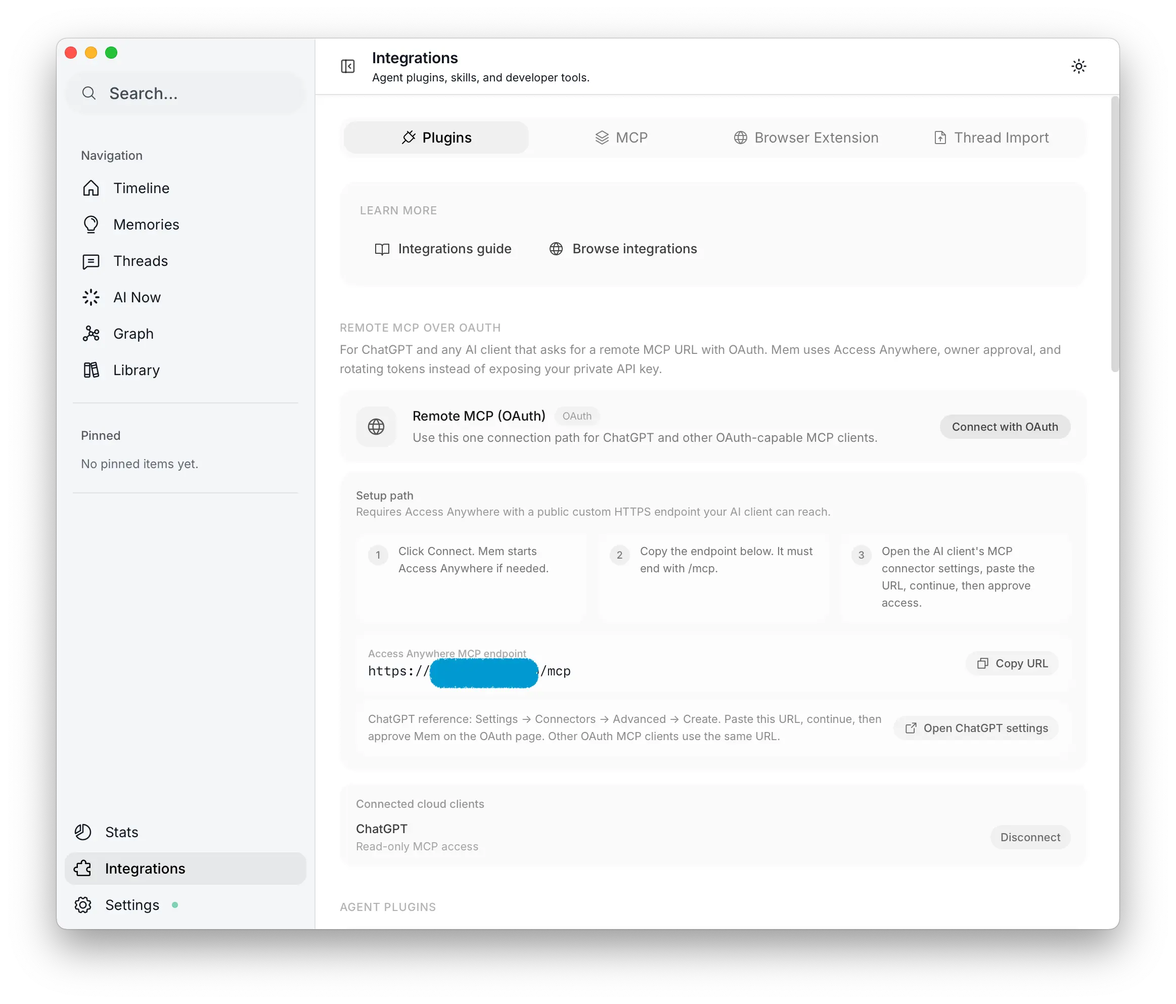 Start Remote MCP OAuth from Mem